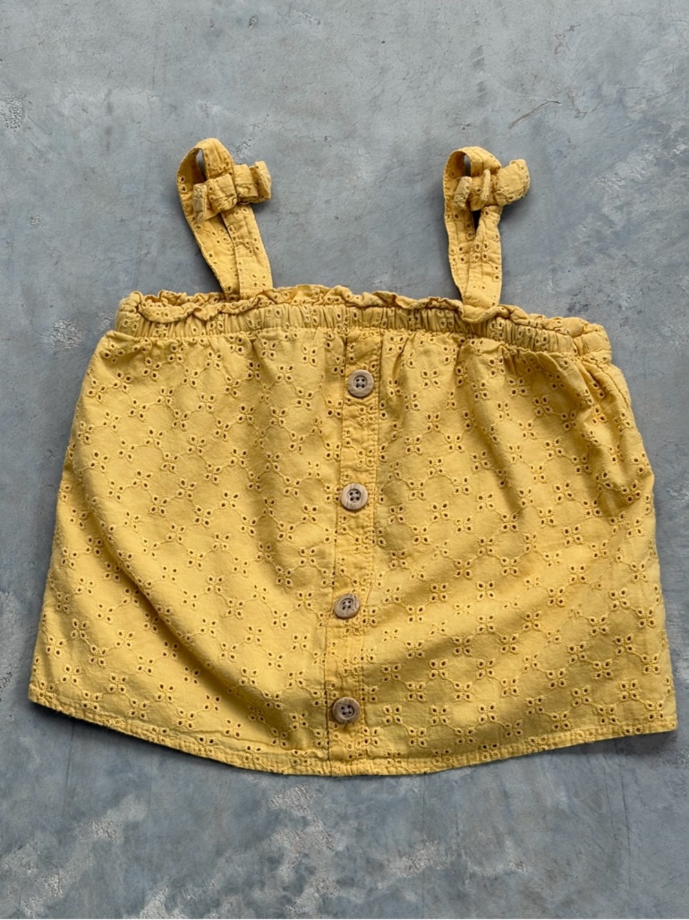 Wonder Nation - Mustard Yellow Eyelet Button Front Halter Top - Size 4T